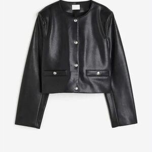 H&M Black Faux Leather Women's Jacket